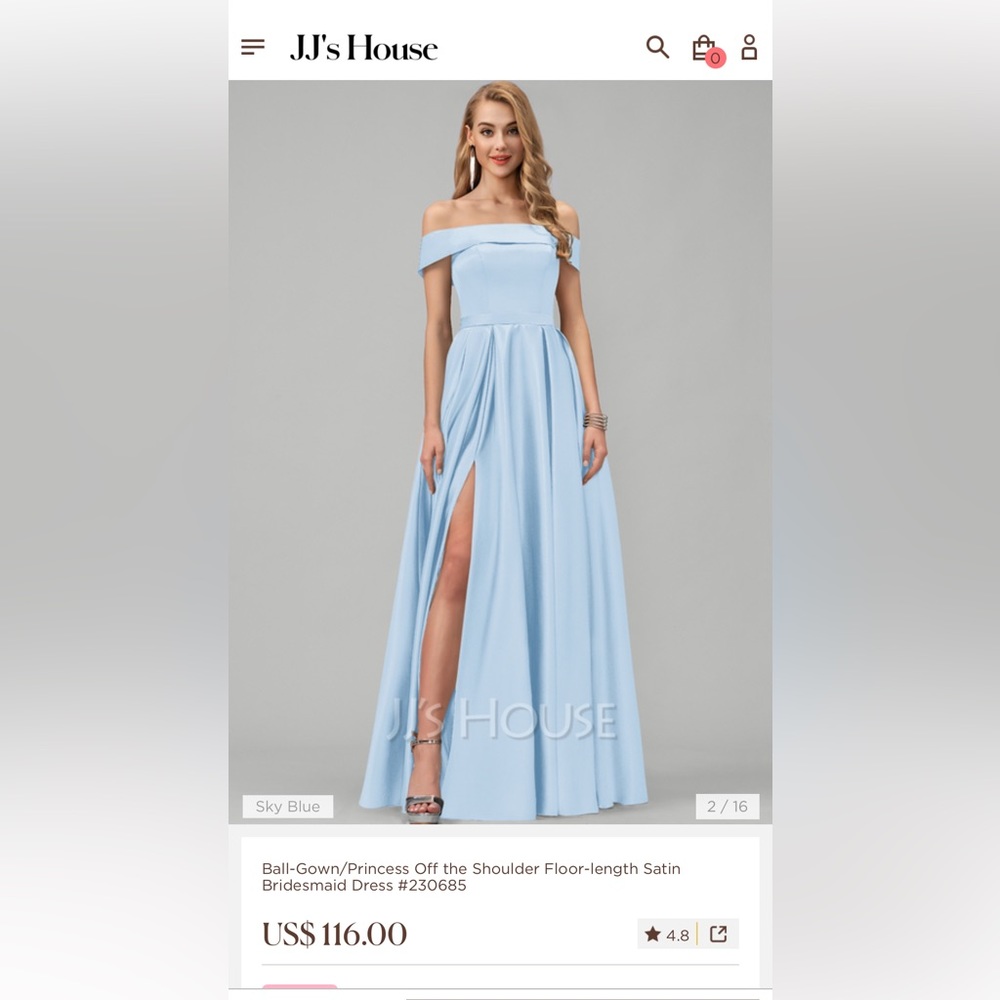 JJ’s House Sky Blue Off-The-Shoulder Ball Gown